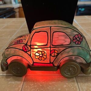 Stained Glass VW Beetle Table Lamp